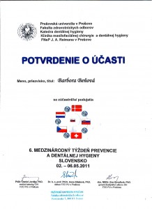 Najlepšia dentálna hygiena Certifikát dentálnej hygieny